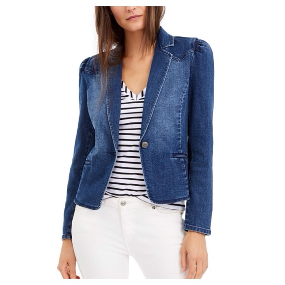 INC International Concepts Jackets & Blazers - Inc International Concepts puffed sleeve jean jacket blazer